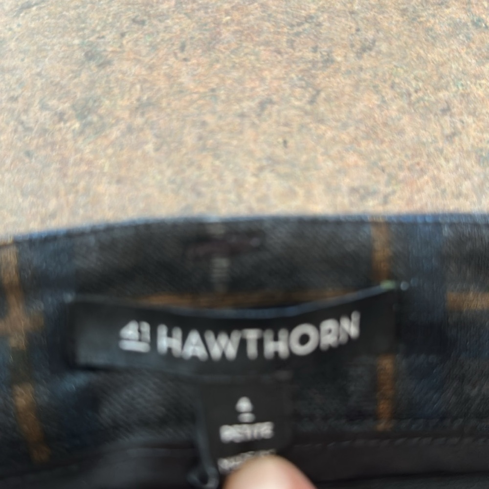 41 Hawthorn dress slacks size 4 petite. Dark gray with brown and navy squares. - Picture 7 of 8